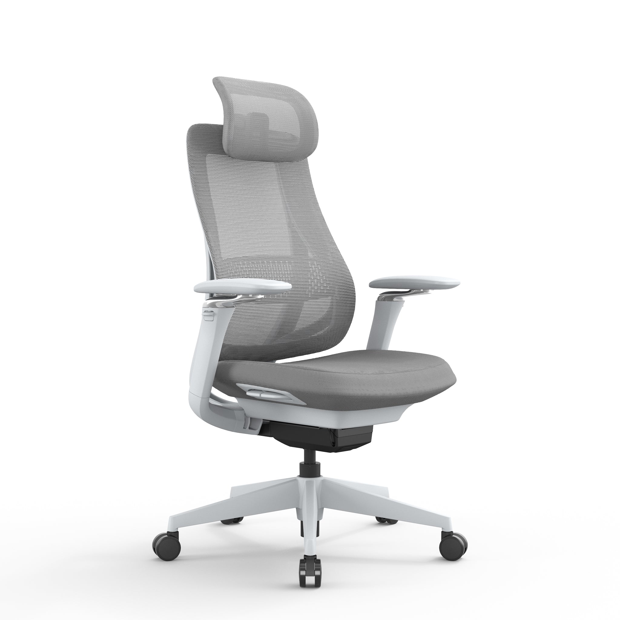 Sevanto Mesh Office Chair - Light Grey with Headrest Office Chair Avone-Core