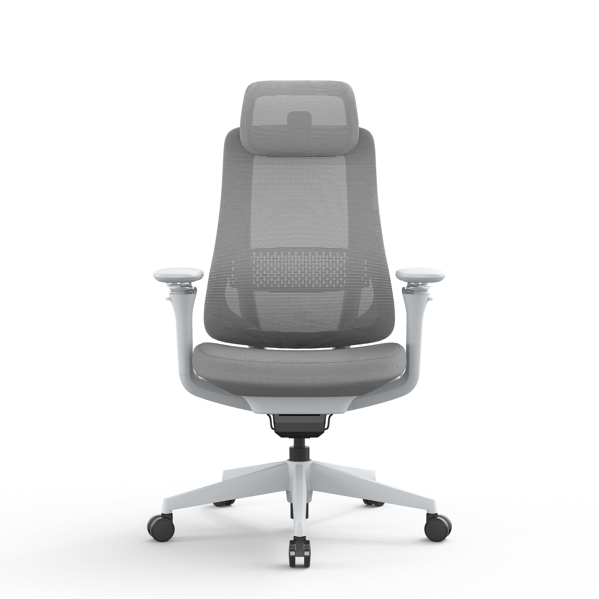 Sevanto Mesh Office Chair - Light Grey with Headrest Office Chair Avone-Core