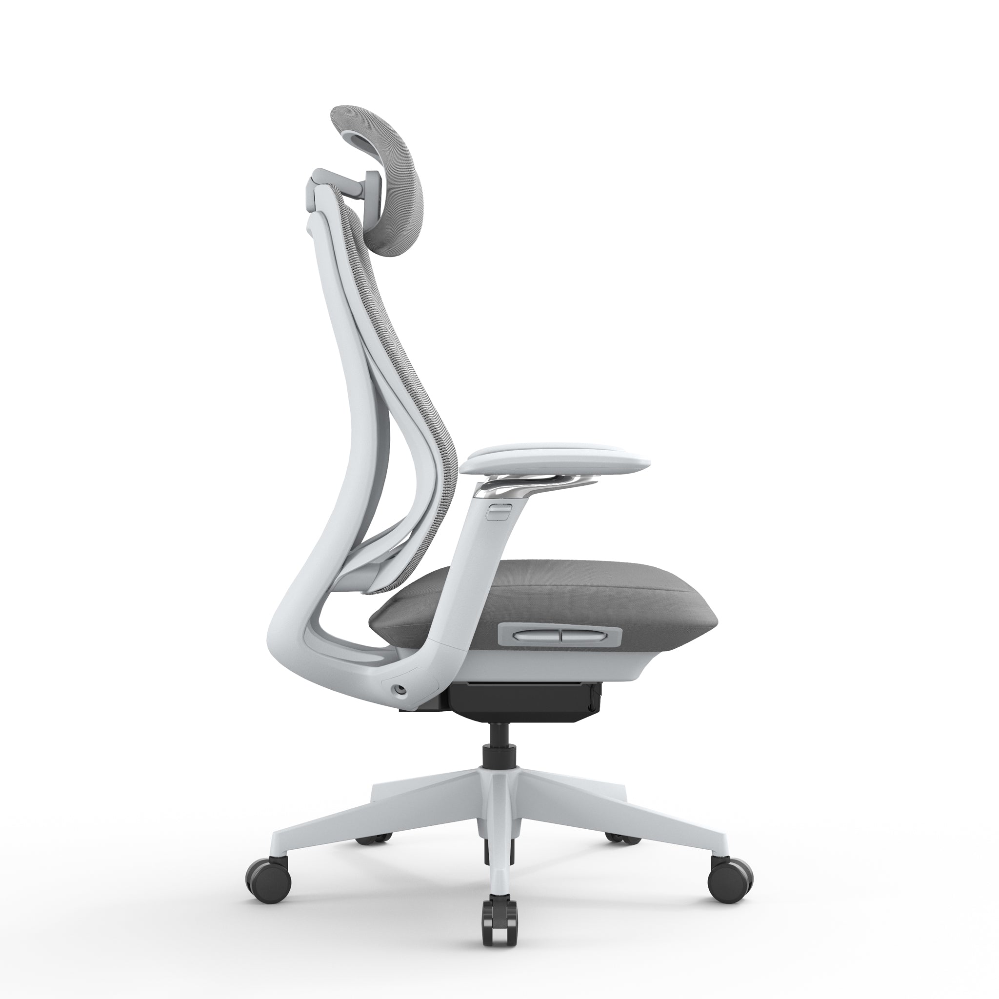 Sevanto Mesh Office Chair - Light Grey with Headrest Office Chair Avone-Core