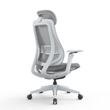 Sevanto Mesh Office Chair - Light Grey with Headrest Office Chair Avone-Core