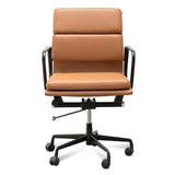 Ex Display - Ashton Low Back Office Chair - Saddle Tan in Black Frame Office Chair Yus Furniture-Core   