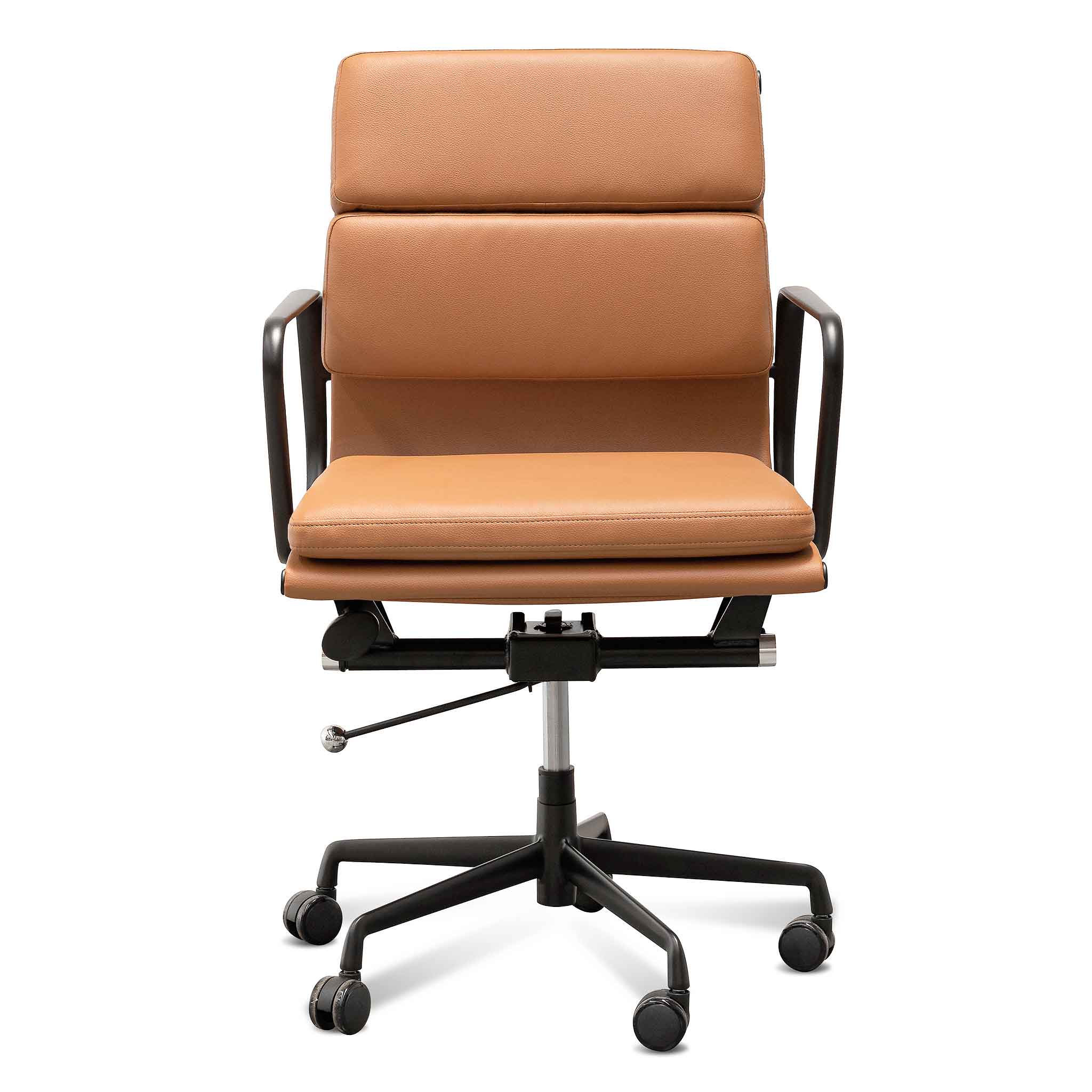 Ex Display - Ashton Low Back Office Chair - Saddle Tan in Black Frame Office Chair Yus Furniture-Core   