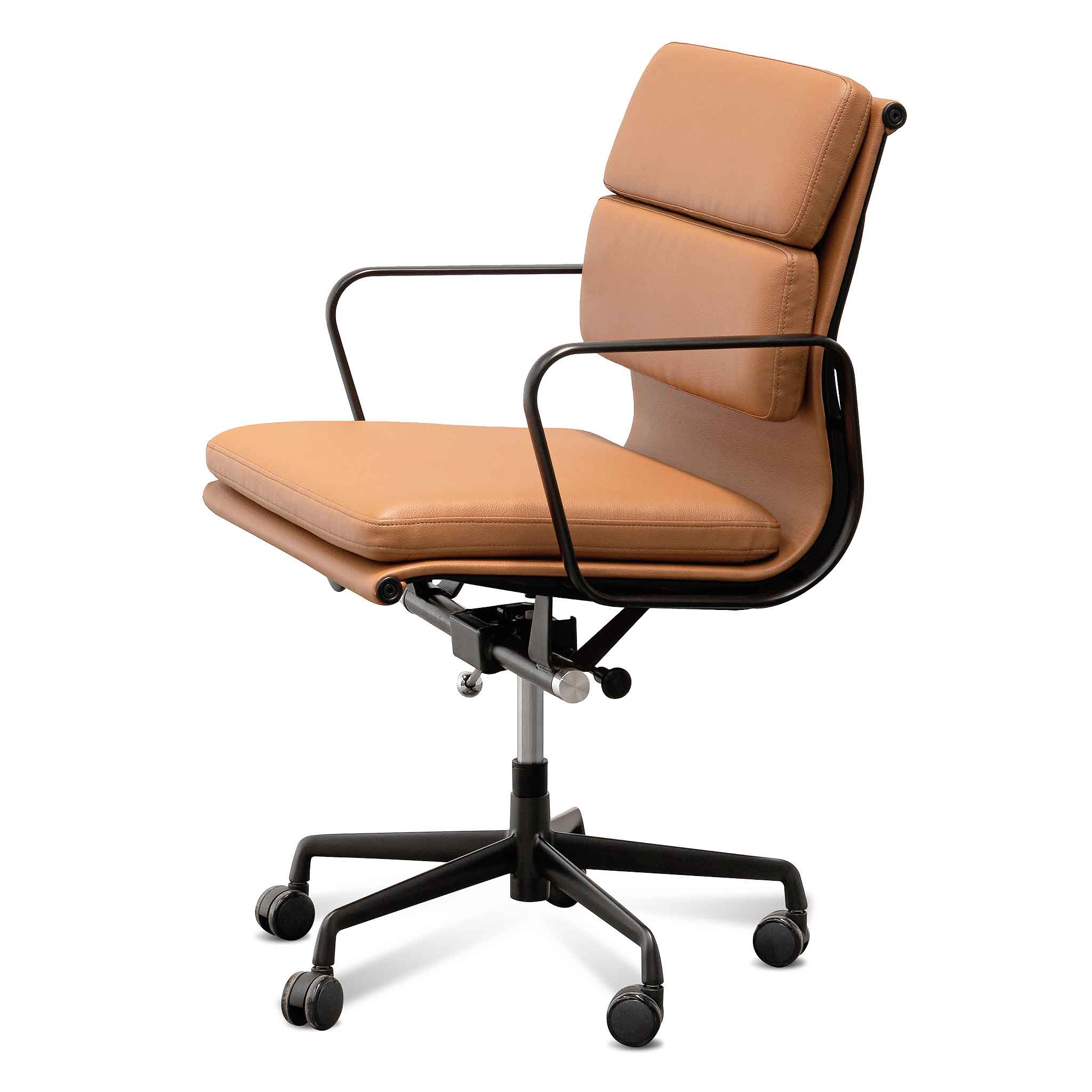 Ex Display - Ashton Low Back Office Chair - Saddle Tan in Black Frame Office Chair Yus Furniture-Core   