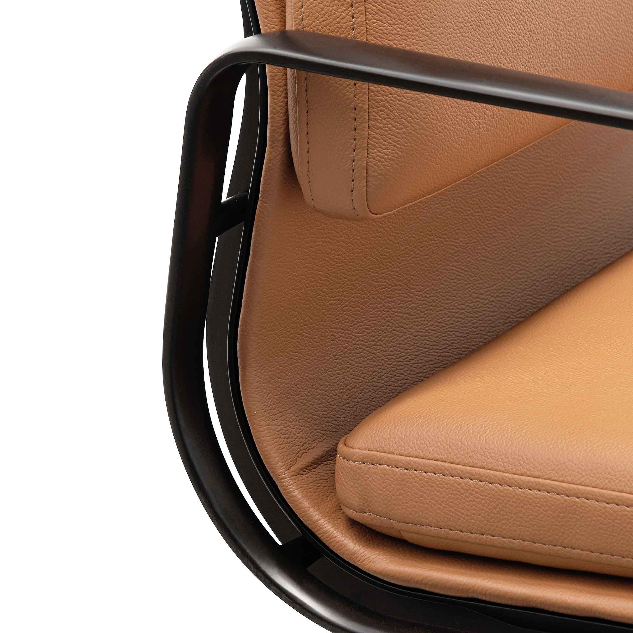 Ex Display - Ashton Low Back Office Chair - Saddle Tan in Black Frame Office Chair Yus Furniture-Core   