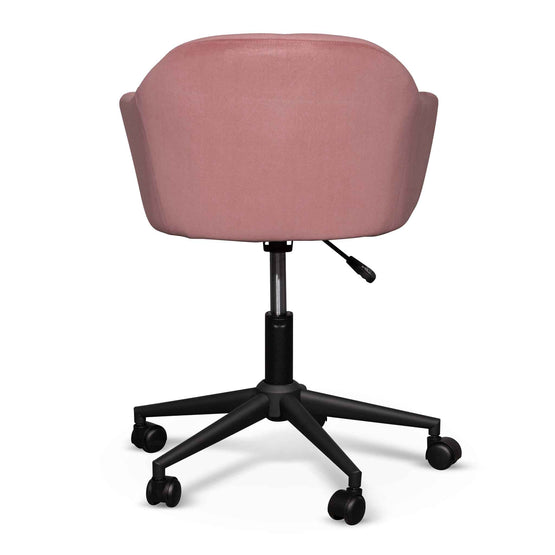 Ex Display - Enoch Blush Velvet Office Chair - Black Base Office Chair LF-Core   