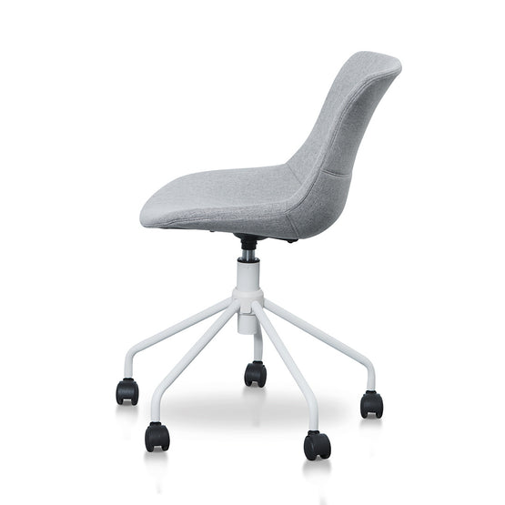 Zima Office Bar Chair - Light Grey with White Base