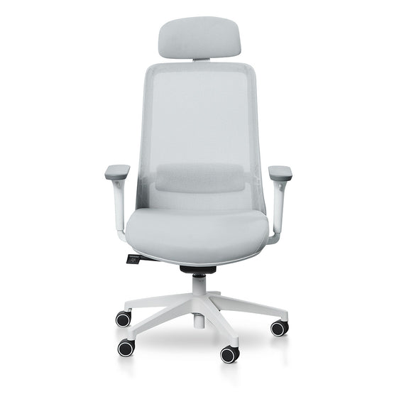 Walther Mesh Office Chair - Cloud Grey with White Base Office Chair LF-Core   