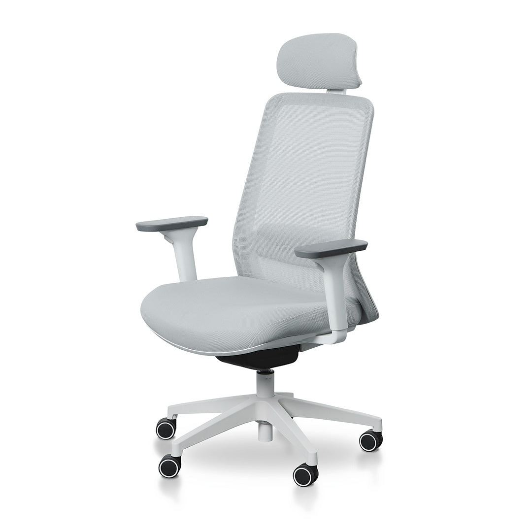 Walther Mesh Office Chair - Cloud Grey with White Base Office Chair LF-Core   