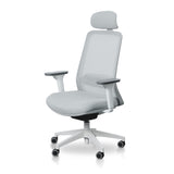 Walther Mesh Office Chair - Cloud Grey with White Base Office Chair LF-Core   