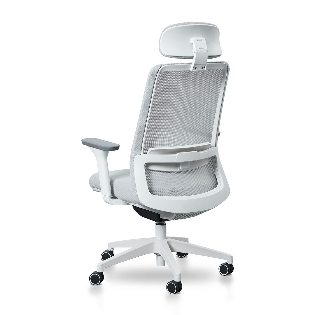 Walther Mesh Office Chair - Cloud Grey with White Base Office Chair LF-Core   