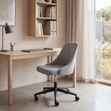 Ernesto Grey Fabric Office Chair - Black Base Office Chair Unicorn-Core