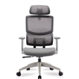 Furrow Mesh Ergonomic Office Chair with Headrest - Grey Office Chair Unicorn-Core   