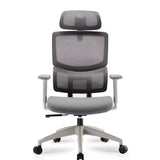 Furrow Mesh Ergonomic Office Chair with Headrest - Grey Office Chair Unicorn-Core