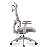 Furrow Mesh Ergonomic Office Chair with Headrest - Grey Office Chair Unicorn-Core   