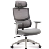 Furrow Mesh Ergonomic Office Chair with Headrest - Grey Office Chair Unicorn-Core