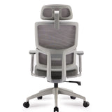 Furrow Mesh Ergonomic Office Chair with Headrest - Grey Office Chair Unicorn-Core   