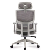 Furrow Mesh Ergonomic Office Chair with Headrest - Grey Office Chair Unicorn-Core