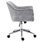 Opulent Velvet Office Executive Chair with Chrome Legs - Silver