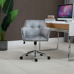 Opulent Velvet Office Executive Chair with Chrome Legs - Silver