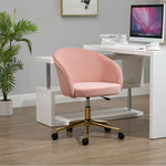 Regal Velvet Office Executive Chair with Gold Legs - Blush