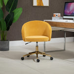 Regal Velvet Office Executive Chair with Gold Legs - Mustard