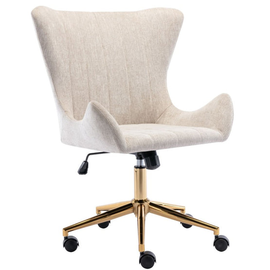 Zoya Executive Office Chair with Gold Legs - Beige