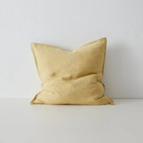 Como Linen Stonewashed Vintage Look Cushion Cushion Weave-Local Como Limoncello 60cm x 60cm Polyester