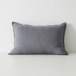 Como Linen Stonewashed Vintage Look Lumbar Cushion Cushion Weave-Local Como Smoke 60cm x 40cm Polyester