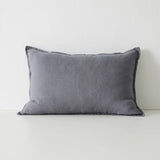 Como Linen Stonewashed Vintage Look Lumbar Cushion Cushion Weave-Local Como Smoke 60cm x 40cm Polyester