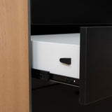 Halo 1.8m Executive Desk Left Return with Black Legs - Natural Office Desk Sun Desk-Core   