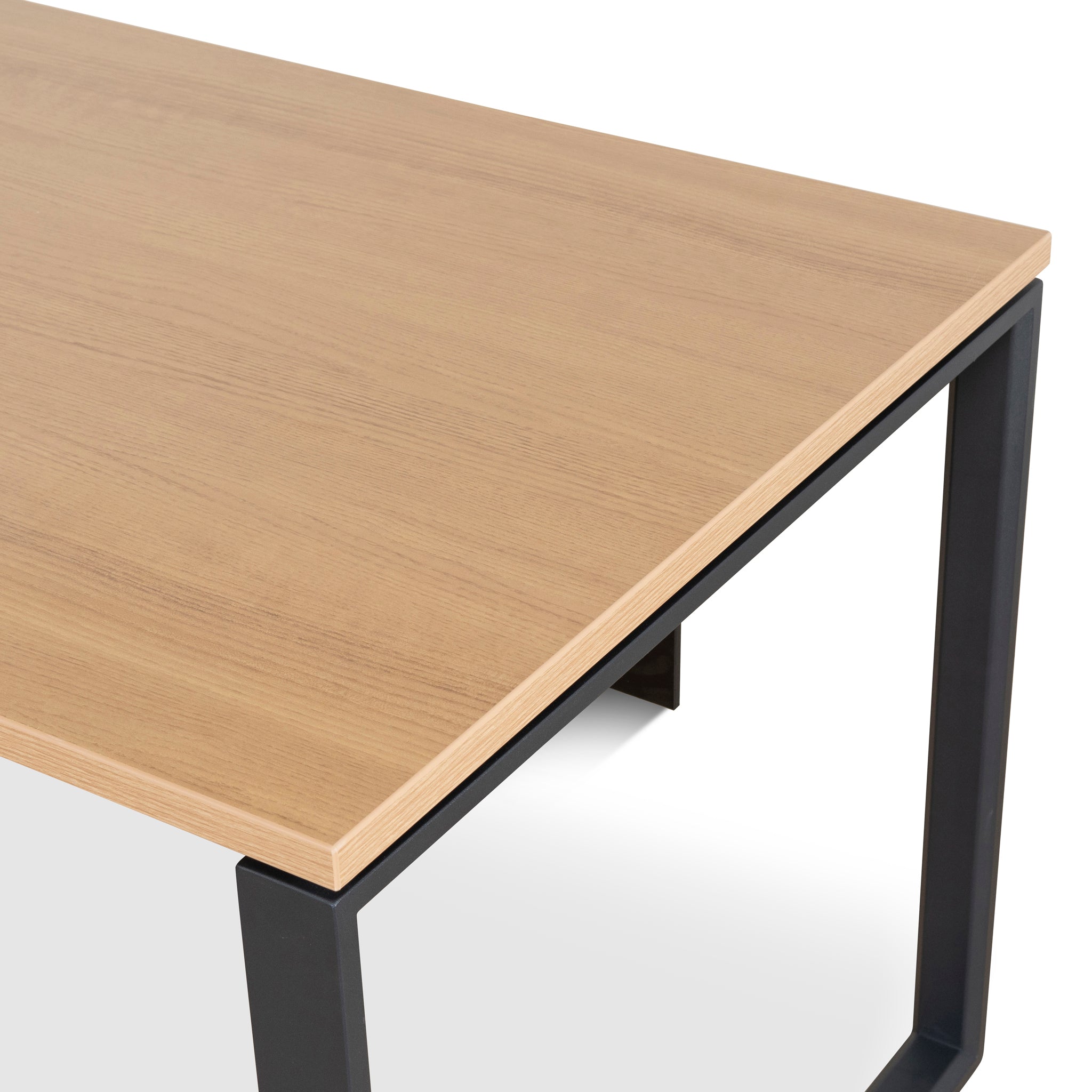 Halo 1.8m Executive Desk Left Return with Black Legs - Natural Office Desk Sun Desk-Core   
