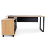 Halo 1.8m Executive Desk Left Return with Black Legs - Natural Office Desk Sun Desk-Core   
