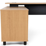 Halo 1.8m Executive Desk Left Return with Black Legs - Natural Office Desk Sun Desk-Core   