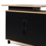 Halo 1.8m Executive Desk Left Return with Black Legs - Natural Office Desk Sun Desk-Core   