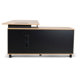 Halo 1.8m Executive Desk Left Return with Black Legs - Natural Office Desk Sun Desk-Core   
