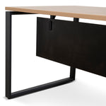 Halo 1.8m Executive Desk Left Return with Black Legs - Natural Office Desk Sun Desk-Core   