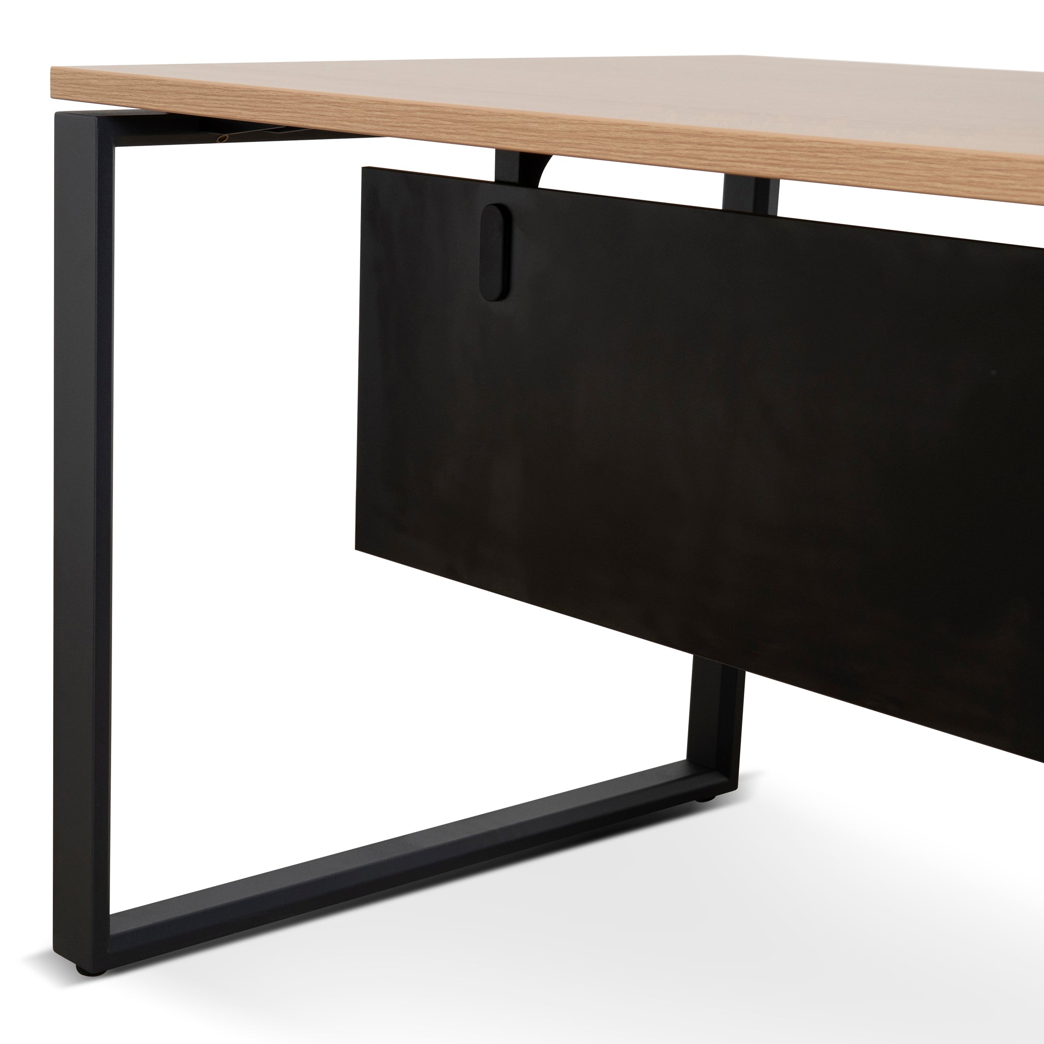 Halo 1.8m Executive Desk Left Return with Black Legs - Natural Office Desk Sun Desk-Core   