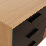 Halo 1.8m Executive Desk Left Return with Black Legs - Natural Office Desk Sun Desk-Core   