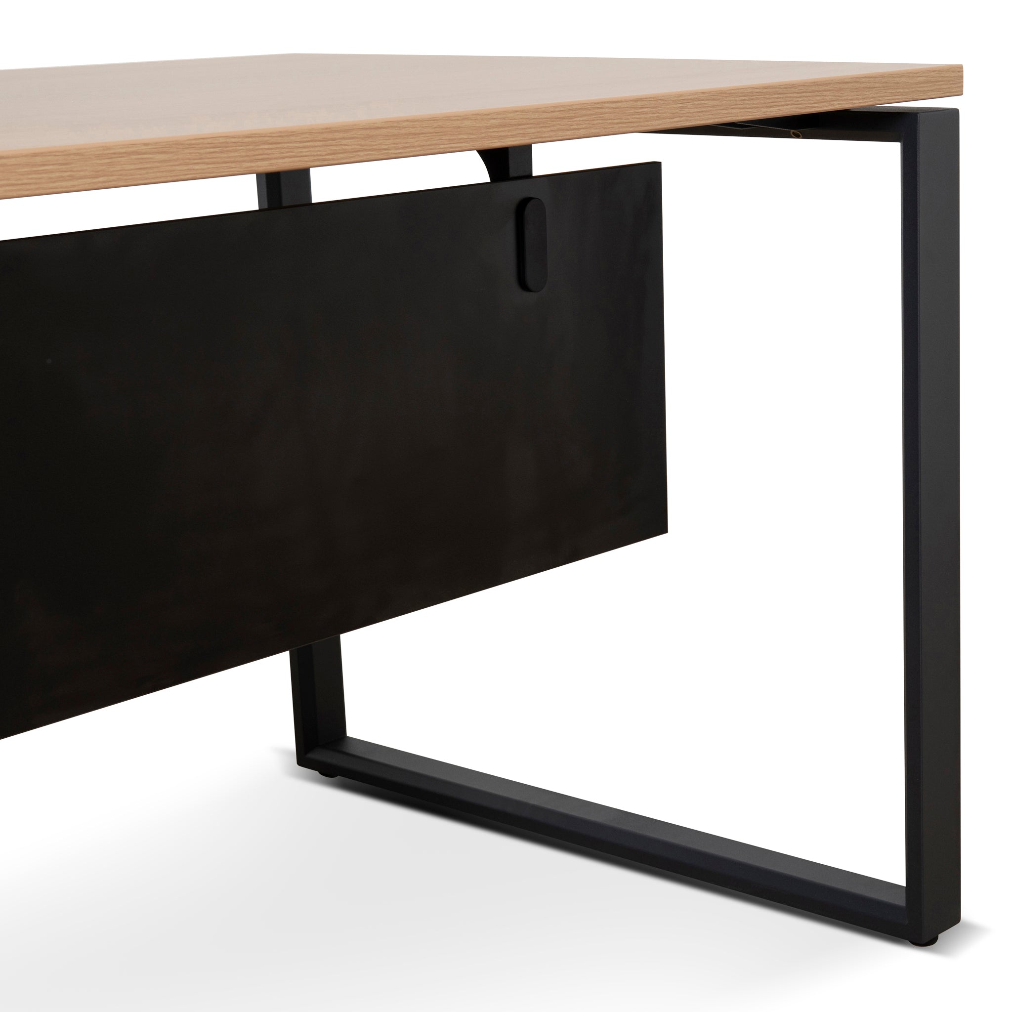 Halo 1.8m Executive Desk Right Return with Black Legs - Natural Office Desk Sun Desk-Core   