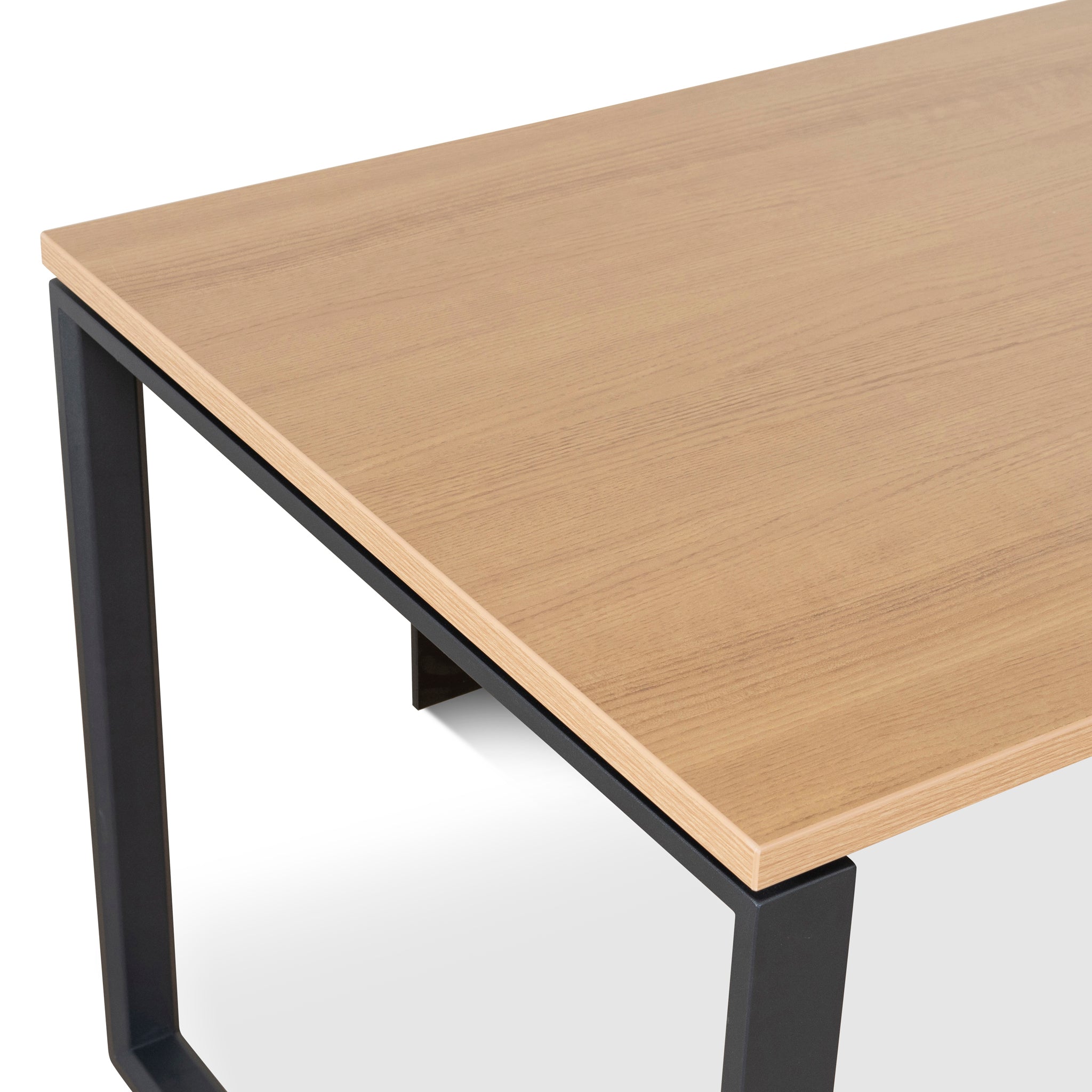 Halo 1.8m Executive Desk Right Return with Black Legs - Natural Office Desk Sun Desk-Core   