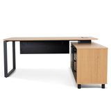 Halo 1.8m Executive Desk Right Return with Black Legs - Natural Office Desk Sun Desk-Core   