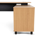 Halo 1.8m Executive Desk Right Return with Black Legs - Natural Office Desk Sun Desk-Core   