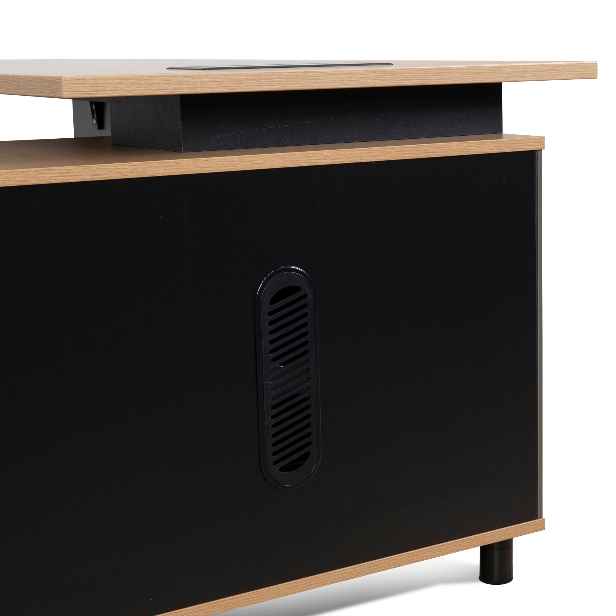 Halo 1.8m Executive Desk Right Return with Black Legs - Natural Office Desk Sun Desk-Core   