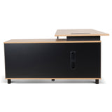 Halo 1.8m Executive Desk Right Return with Black Legs - Natural Office Desk Sun Desk-Core   