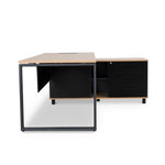Halo 1.8m Executive Desk Right Return with Black Legs - Natural Office Desk Sun Desk-Core   