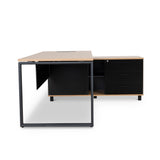 Halo 1.8m Executive Desk Right Return with Black Legs - Natural Office Desk Sun Desk-Core   