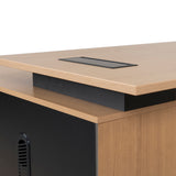 Halo 1.8m Executive Desk Right Return with Black Legs - Natural Office Desk Sun Desk-Core   