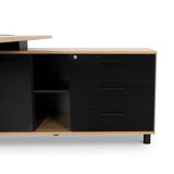 Halo 1.8m Executive Desk Right Return with Black Legs - Natural Office Desk Sun Desk-Core   