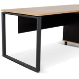 Halo 1.8m Executive Desk Right Return with Black Legs - Natural Office Desk Sun Desk-Core   