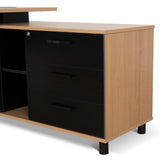 Halo 1.8m Executive Desk Right Return with Black Legs - Natural Office Desk Sun Desk-Core   